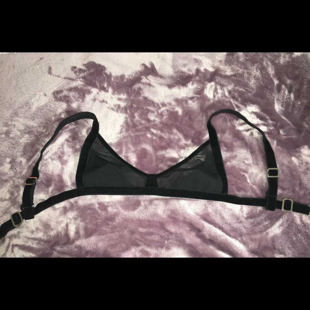 RARE Wylie Wilson mesh & velvet bra sexy goth 🖤